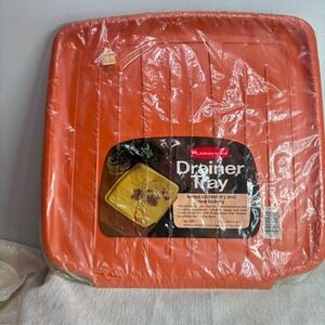 Rubbermaid Drainer Tray Orange 1975 Model 1180 Kitchen Countertop Organizer